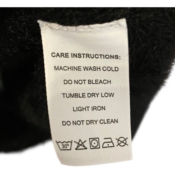 Black White Colorblock Fuzzy Cardigan Sweater Size XL Oversized Drop Shoulder - Picture 8 of 13